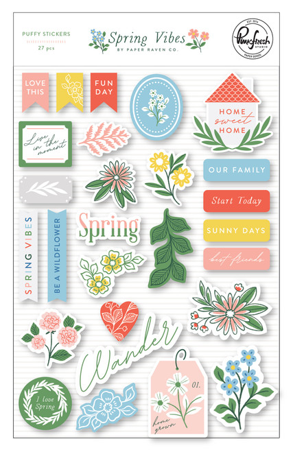 PinkFresh Puffy Stickers-Spring Vibes PFSV8023 - 736952878595