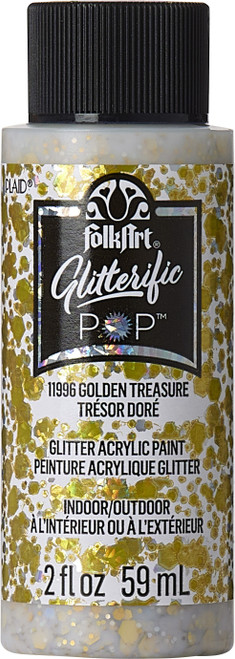 Folkart Glitterific Pop Acrylic Paint 2oz-Golden Treasure - FAGP2OZ-11996 - 028995119965 Folkart Glitterific Pop Acrylic Paint 2oz-Golden Treasure - FAGP2OZ-11996 - 028995119965