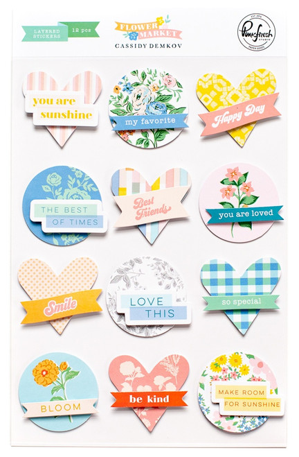 Pinkfresh Layered Stickers-Flower Market PFFM6223 - 736952878410