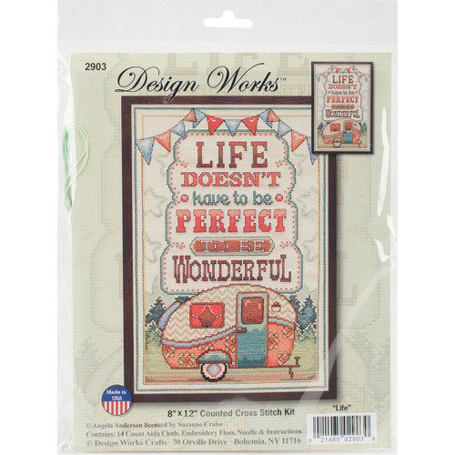 Design Works Counted Cross Stitch Kit 8"X12"-Life Is Wonderful (14 Count) - DW2903 - 021465029030