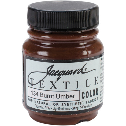 3 Pack Jacquard Textile Color Fabric Paint 2.25oz-Burnt Umber TEXTILE-1134 - 743772027829