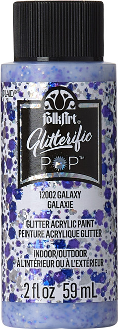 3 Pack Folkart Glitterific Pop Acrylic Paint 2oz-Galaxy FAGP2OZ-12002 - 028995120022