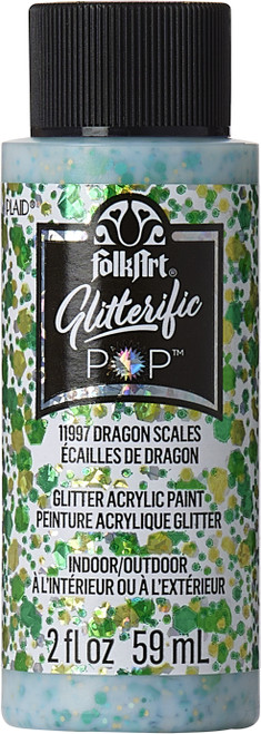 3 Pack - Folkart Glitterific Pop Acrylic Paint 2oz-Dragon Scales - FAGP2OZ-11997 - 028995119972 3 Pack - Folkart Glitterific Pop Acrylic Paint 2oz-Dragon Scales - FAGP2OZ-11997 - 028995119972