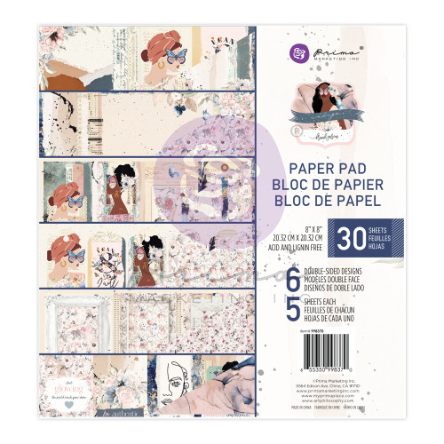 Prima Marketing Double-Sided Paper Pad 8"X8" 30/Pkg-Indigo By Frank Garcia - FG998370 - 655350998370