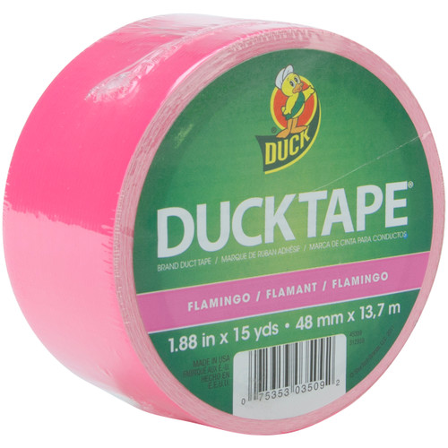 Duck Bright Duck Tape 1.88"X15yd-Funky Flamingo - BRDT-5016 - 075353035092