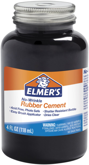 6 Pack Elmer's No-Wrinkle Rubber Cement-4oz E904 - 026000009041