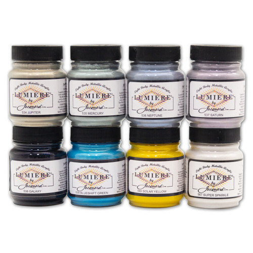 Jacquard Lumiere Metallic Acrylic Paint 2.5oz 8/Pkg-Celestial - 5A002B7X-1GDQR - 743772933113