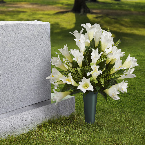 24 Pack - FloraCraft Eternity Cemetery Vase With FloraFoM Bulk Pack-4.3"X8.9" With Removeable Spike - 5A002B6F-1GDP5 24 Pack - FloraCraft Eternity Cemetery Vase With FloraFoM Bulk Pack-4.3"X8.9" With Removeable Spike - 5A002B6F-1GDP5