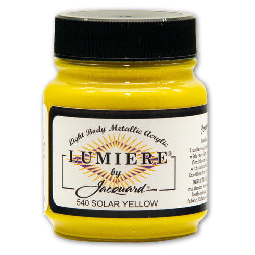 Jacquard Lumiere Metallic Acrylic Paint 2.25oz-Solar Yellow - LUMIERE-1GDQV - 743772002208