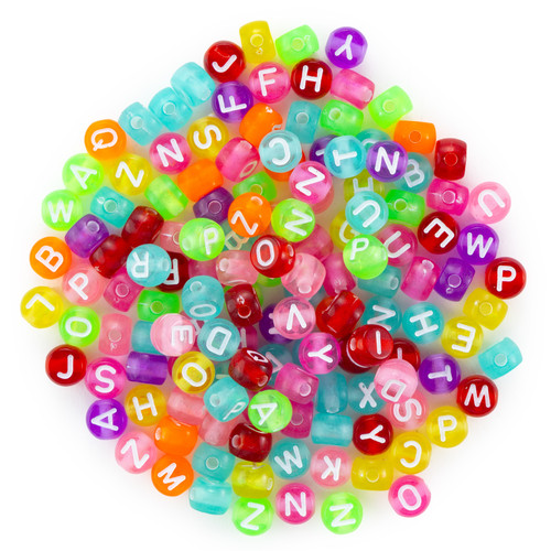 CousinDIY Fun Pack Acrylic Alphabet Beads-Round Transparent 140/Pkg - A50026NR-34101