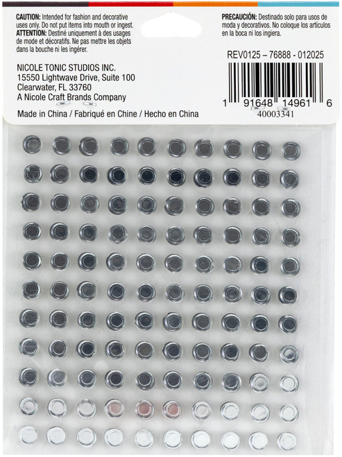 CousinDIY Acrylic Adhesive Gems 6mm-Silver - GEMS6MM-3341
