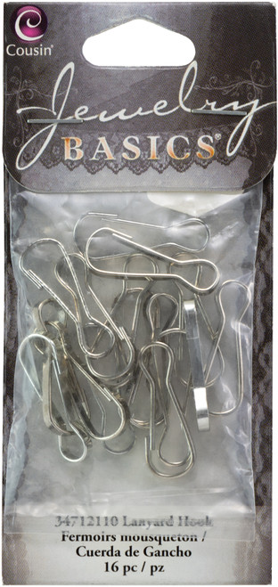 CousinDIY Lanyard Hooks 16/Pkg-Silver - A50025RL-G18HH - 016321089174