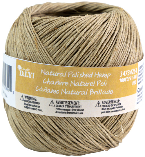 CousinDIY Thin Hemp Cord 20lb-Natural - 34734264 - 016321256491