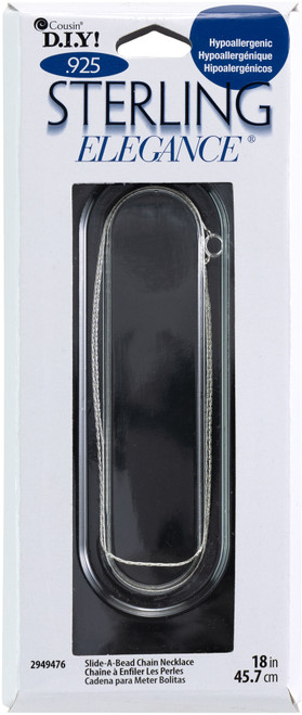 CousinDIY Slide-A-Bead Chain 18"-Silver - A50025RM-G18HL - 016321515192