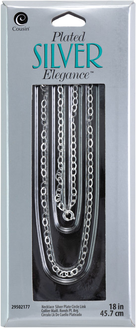 3 Pack - CousinDIY Plated Silver Elegance Metal Findings-Circle Link Necklace 18" 1/Pkg - 295SLV-02177 - 016321080317