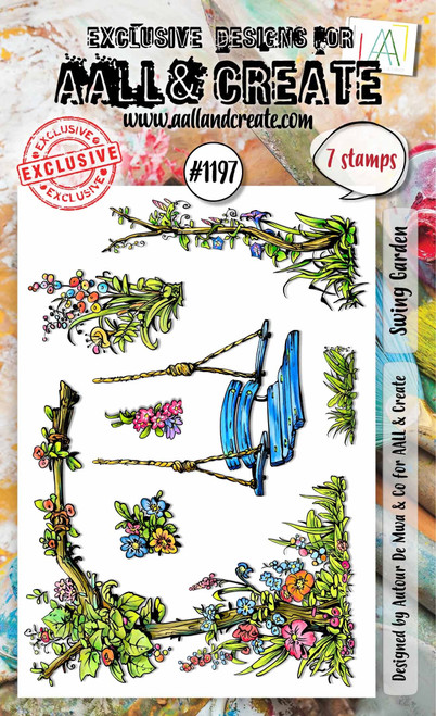 AALL And Create A6 Photopolymer Clear Stamp Set-Swing Garden - 5A0029FD-1GCS3 - 5060979167192