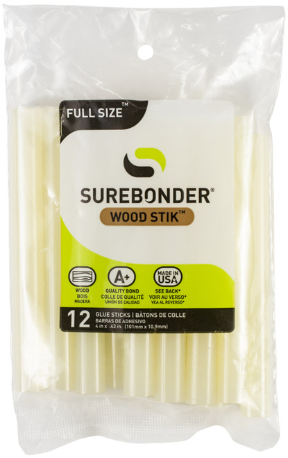 Surebonder All-Temp WoodStik Glue Sticks 12/Pkg-7/16"X4" - WS-12 - 018239320578