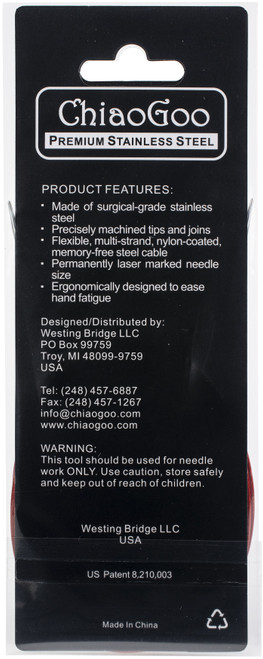 3 Pack - ChiaoGoo Red Lace Stainless Circular Knitting Needles 32"-Size 1/2.25mm - 7032-1 3 Pack - ChiaoGoo Red Lace Stainless Circular Knitting Needles 32"-Size 1/2.25mm - 7032-1