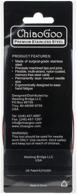 3 Pack - ChiaoGoo Red Lace Stainless Circular Knitting Needles 24"-Size 4/3.5mm - 7024-4 3 Pack - ChiaoGoo Red Lace Stainless Circular Knitting Needles 24"-Size 4/3.5mm - 7024-4