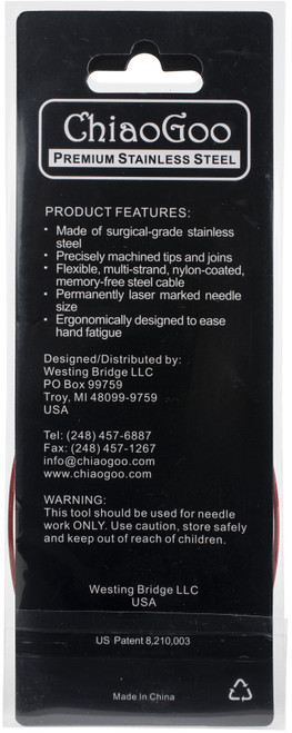 3 Pack - ChiaoGoo Red Lace Stainless Circular Knitting Needles 24"-Size 6/4mm - 7024-6 3 Pack - ChiaoGoo Red Lace Stainless Circular Knitting Needles 24"-Size 6/4mm - 7024-6