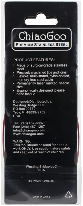 3 Pack - ChiaoGoo Red Lace Stainless Circular Knitting Needles 24"-Size 3/3.25mm - 7024-3 3 Pack - ChiaoGoo Red Lace Stainless Circular Knitting Needles 24"-Size 3/3.25mm - 7024-3