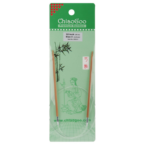3 Pack - ChiaoGoo Bamboo Circular Knitting Needles 32"-Size 3/3.25mm - 2032-3 - 812208023145
