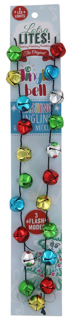 Lotsa LITES Jingle Bell Flashing Necklaces-24 Piece Assortment - XLTJB - 722950311851