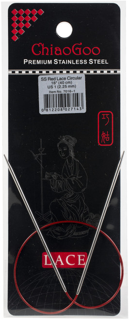 3 Pack - ChiaoGoo Red Lace Stainless Circular Knitting Needles 16"-Size 1/2.25mm - 7016-1 - 0812208027143