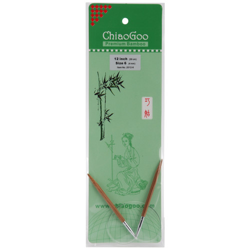 3 Pack - ChiaoGoo Bamboo Circular Knitting Needles 12"-Size 6/4mm - 2012-6 - 0812208022575