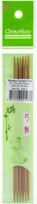 3 Pack - ChiaoGoo Double Point Dark Patina Knitting Needles 6" 6/Pkg-Size 2/2.75mm - 1036-2 - 812208021936