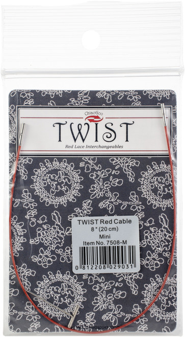 3 Pack - ChiaoGoo TWIST Red Lace Mini Interchangeable Cables 8"-Mini - 7508-M - 812208029031