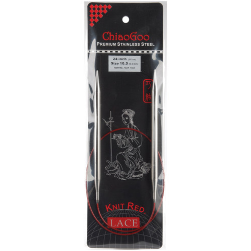 3 Pack - ChiaoGoo Red Lace Stainless Circular Knitting Needles 24"-Size 000/1.5mm - 7024-000 - 812208029109