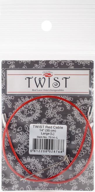 3 Pack - ChiaoGoo TWIST Red Lace Interchangeable Cables 14"-Large - 7514-L - 0812208028768