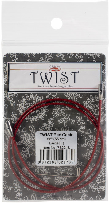 3 Pack - ChiaoGoo TWIST Red Lace Interchangeable Cables 22"-Large - 7522-L - 812208028782
