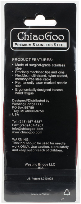 3 Pack - ChiaoGoo Red Lace Stainless Circular Knitting Needles 40"-Size 3/3.25mm - 7040-3 3 Pack - ChiaoGoo Red Lace Stainless Circular Knitting Needles 40"-Size 3/3.25mm - 7040-3