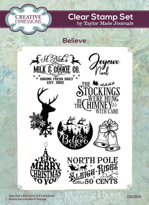 Creative Expressions Taylor Made Journals Clear Stamp 6"X8"-Believe 5A002B5V-1GDNL - 5055305989609