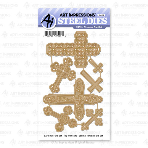 Art Impressions Bible Journaling Die Set-Crosses - 5A002BD2-1GDWG - 799793272236