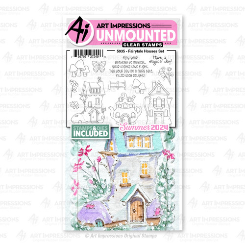 Art Impressions Watercolor Journals Stamp & Die Set-Fairytale Houses - 5A002BCN-1GDW5 - 799793272496