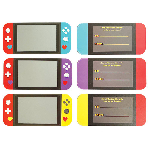 Paper House Large Valentine Cards 28/Pkg-Video Game Scratch-Offs - LGVLNTCD-1GDRJ