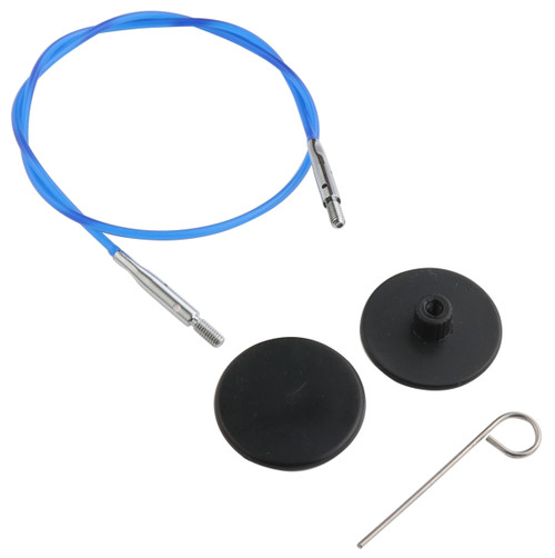 2 Pack KnitPro Nylon Cables W/Connectors 12"-W/Cable Key & 2 End Caps 5A0028JP-1GBL0 - 8904086287619