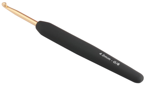 2 Pack KnitPro Gold Aluminium Crochet Hook W/Black Handle-Size G/4.00mm 5A0028HS-1GBLH - 8904086221033