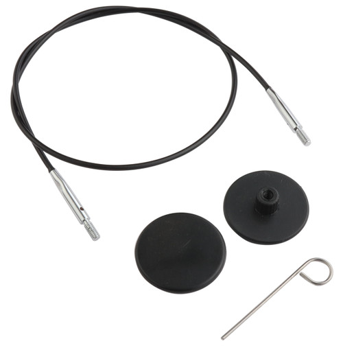 2 Pack - KnitPro Stainless Steel Fixed Cable W/Connectors 14"-W/Cable Key & 2 End Caps - 5A0028GW-1GBJ1 - 8907628068905