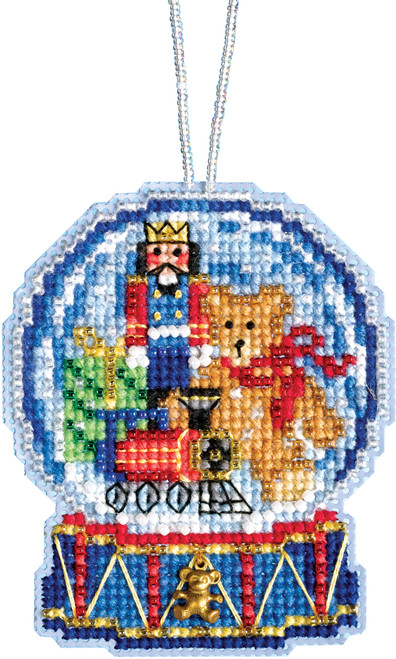3 Pack - Mill Hill Counted Cross Stitch Ornament Kit 3.25"X2.5"-Toy Shop Snow Globe (14 Count) - MH16-1934