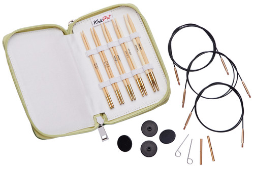 KnitPro-Bamboo Starter Interchangeable Needle Set-Assorted Sizes - 5A0028KG-1GBK3 - 8907628069315