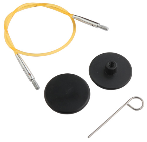 2 Pack - KnitPro Nylon Cables W/Connectors 8"-W/Cable Key & 2 End Caps - 5A0028J2-1GBM7 - 8904086287602