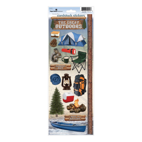 4 Pack - Paper House Cardstock Stickers 4.625"X13"-Camping 2 - STCX0123 - 767636592148
