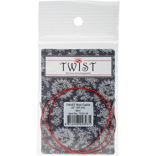 3 Pack - ChiaoGoo TWIST Red Lace Interchangeable Cables 22"-Mini - 7522-M - 812208028935