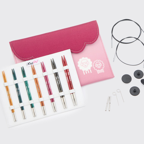 KnitPro-Dreamz Midi Interchangeable Needle Set 5.25"-7 Pair Interchangeable Tips - 5A0027T0-1GB3G - 8907628076948