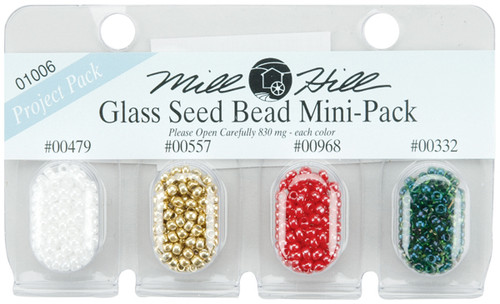 3 Pack - Mill Hill Glass Seed Beads Mini Packs 2.5mm 830mg 4/Pkg-00479, 00557, 00968 & 00332 - GBMPK-01006 - 098063010067 3 Pack - Mill Hill Glass Seed Beads Mini Packs 2.5mm 830mg 4/Pkg-00479, 00557, 00968 & 00332 - GBMPK-01006 - 098063010067