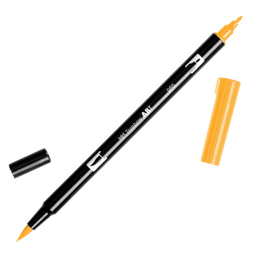 6 Pack - Tombow Dual Brush Marker Open Stock-985 Chrome Yellow - DBP-56616 - 085014566162